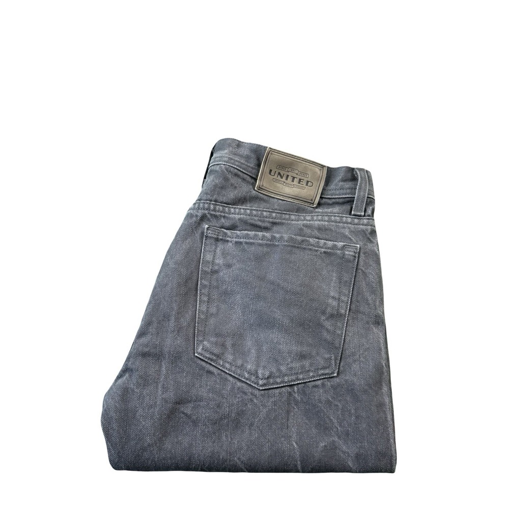 United Stock Dry Goods Gray Selvedge Button Fly Mens Jeans 34X32.5